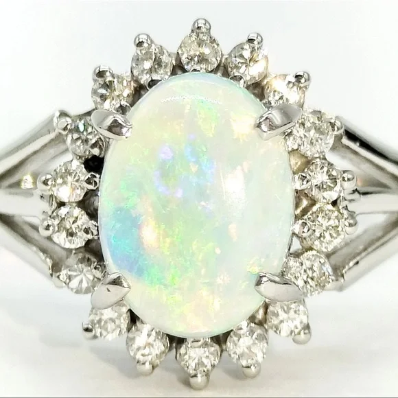 Jewelry Ring Opal 0.86ct Platinum 3561807 - Picture 10 of 11